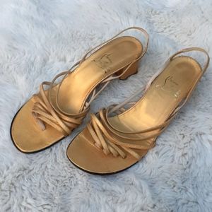 Vintage 90s Christian Louboutin gold heels